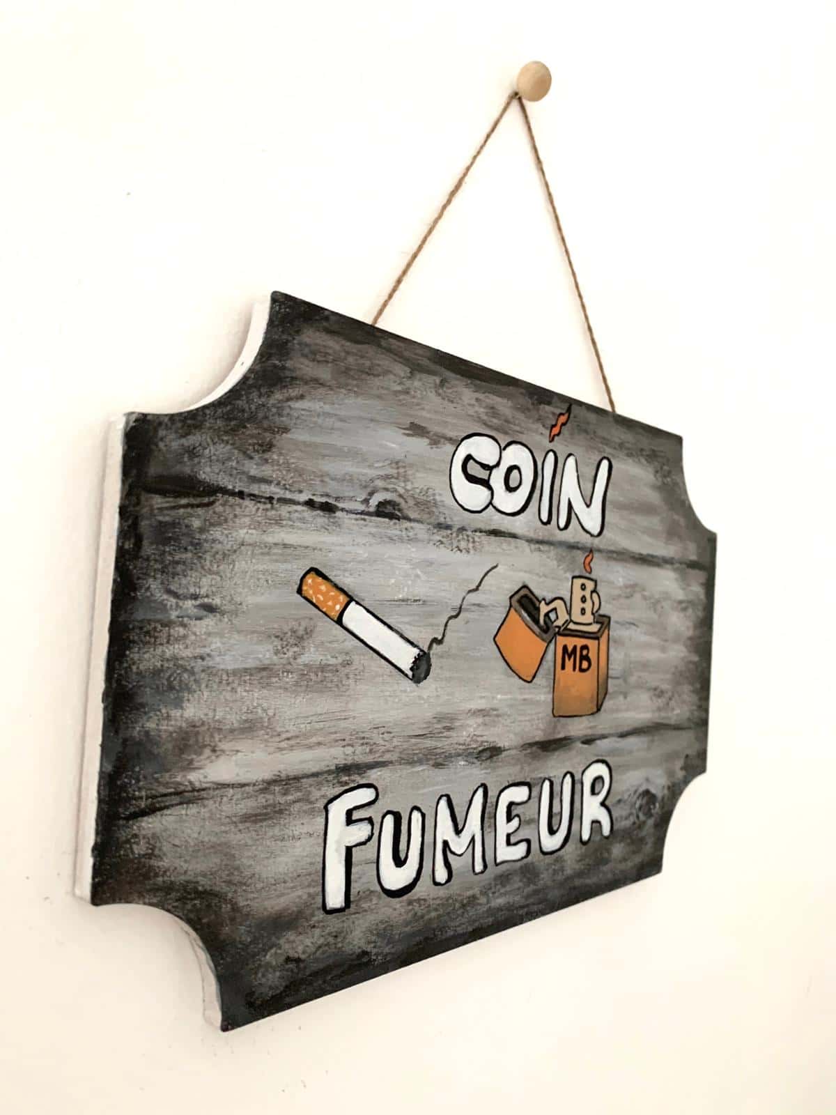 Placa Decorativa Pared - En Madera Personalizable "Zona De Fumadores"